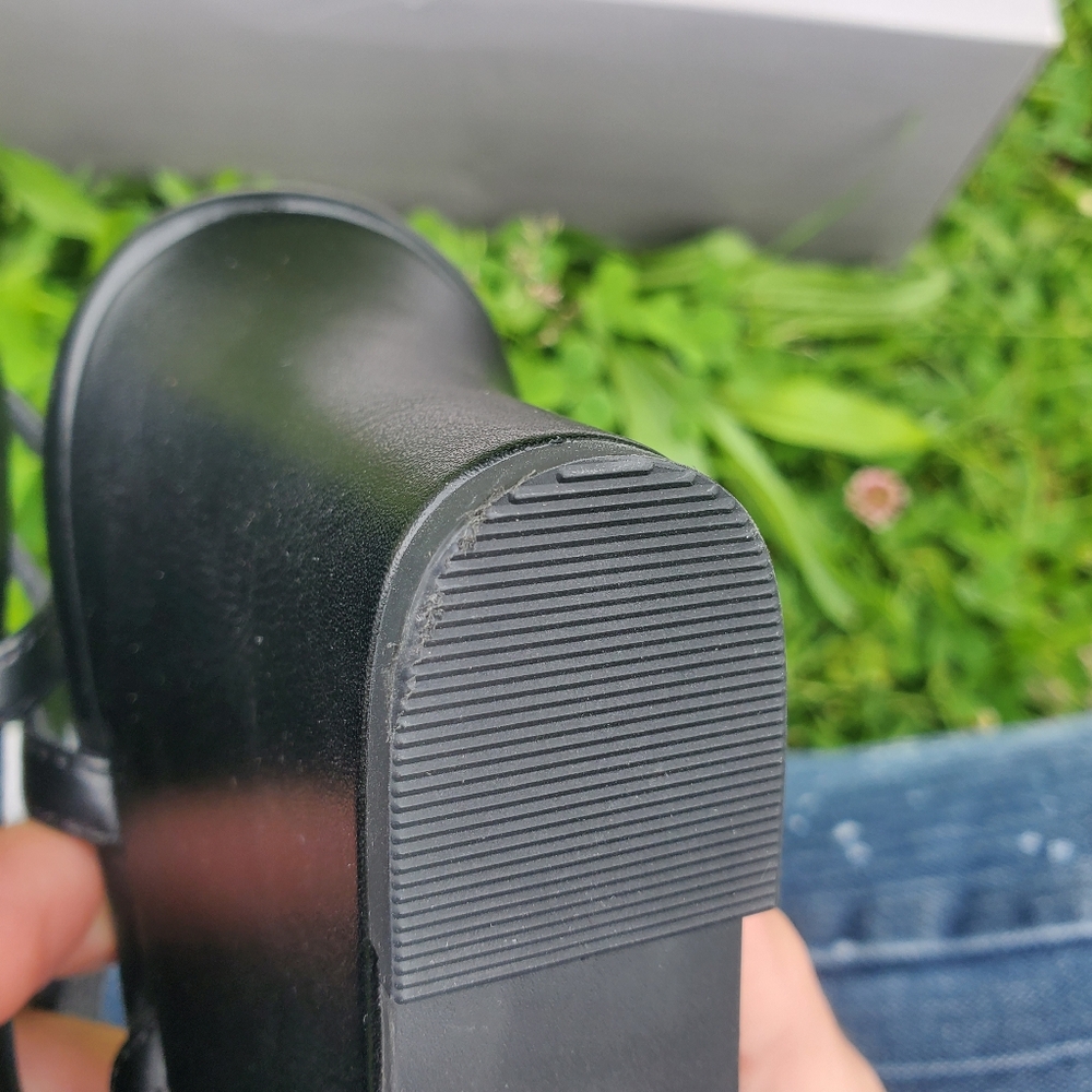 Falls Creek Black Strappy Wedge Sandals - Picture 7 of 11